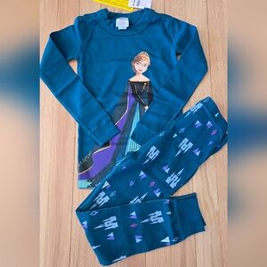 New Hanna Andersson Disney Frozen II Anna PJs Pajamas Long Johns - Size 110 / 5.
